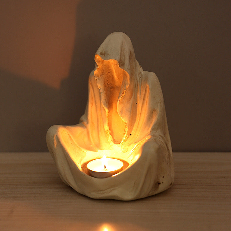 π―οΈ Haunting Glow: Ghostly Wizard Candle Holder π―οΈ