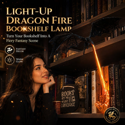 Light-Up Dragon Fire Bookshelf Lamp