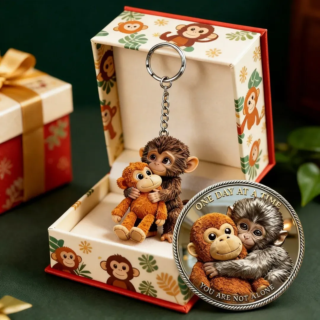 🔥Last Day 50% OFF - 🐵 3D Viral Punch Monkey Keychain 💕