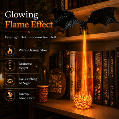 Light-Up Dragon Fire Bookshelf Lamp