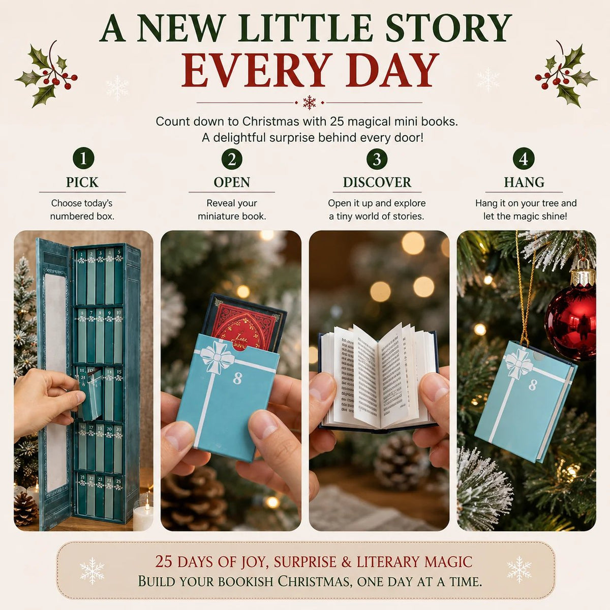 📚 25-Day Mini Book Advent Calendar – A Book Lover's Christmas Countdown
