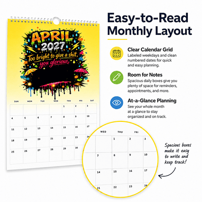 💥Early Bird Sale —🎁2027 Year of the  Wall Calendar – Bold Graffiti Humor Calendar📆🌟