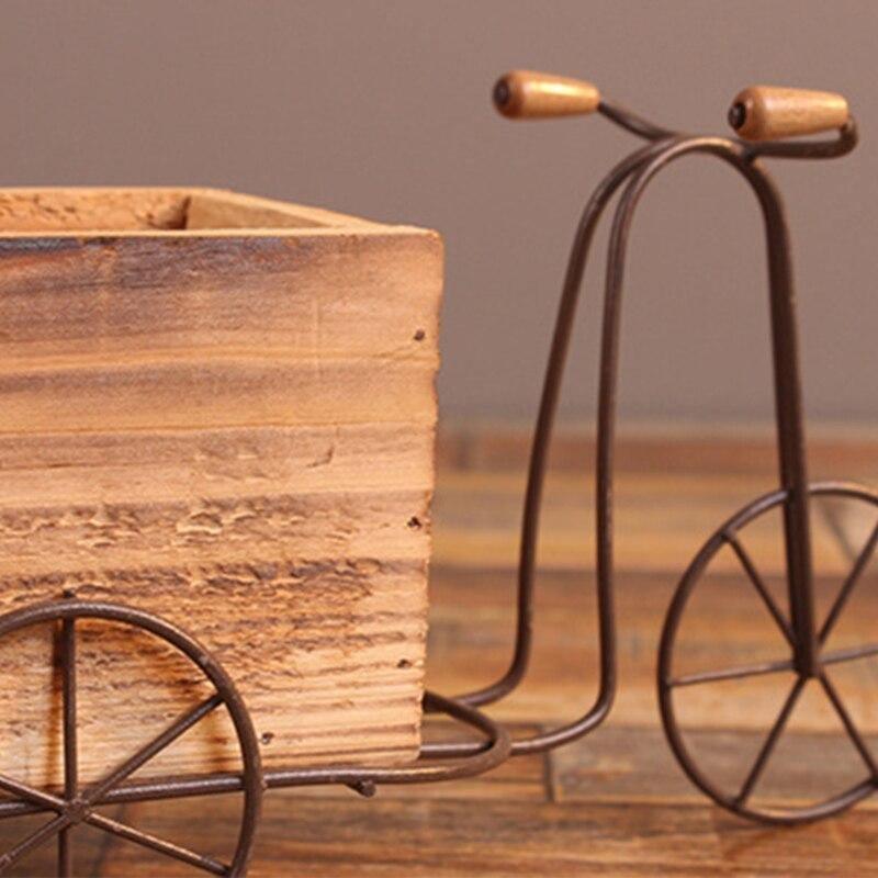 Tabletop Wrought Iron Tricycle with Wooden Planter Box