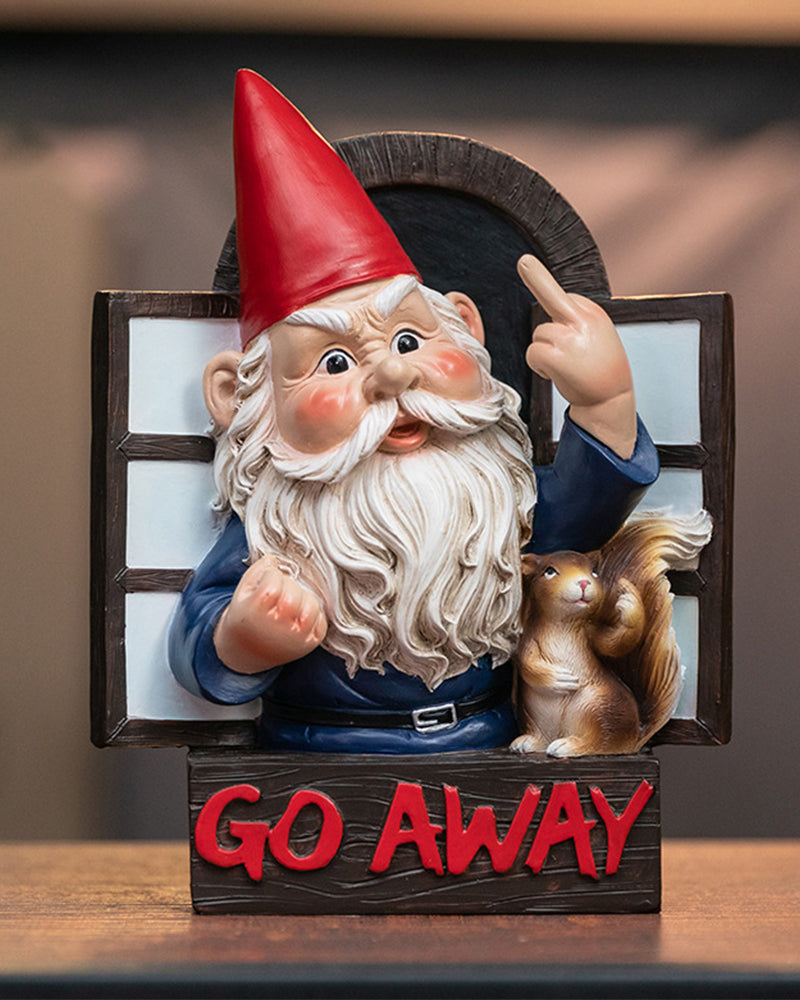 Garden Gnome Wall Hanging middle finger gnome