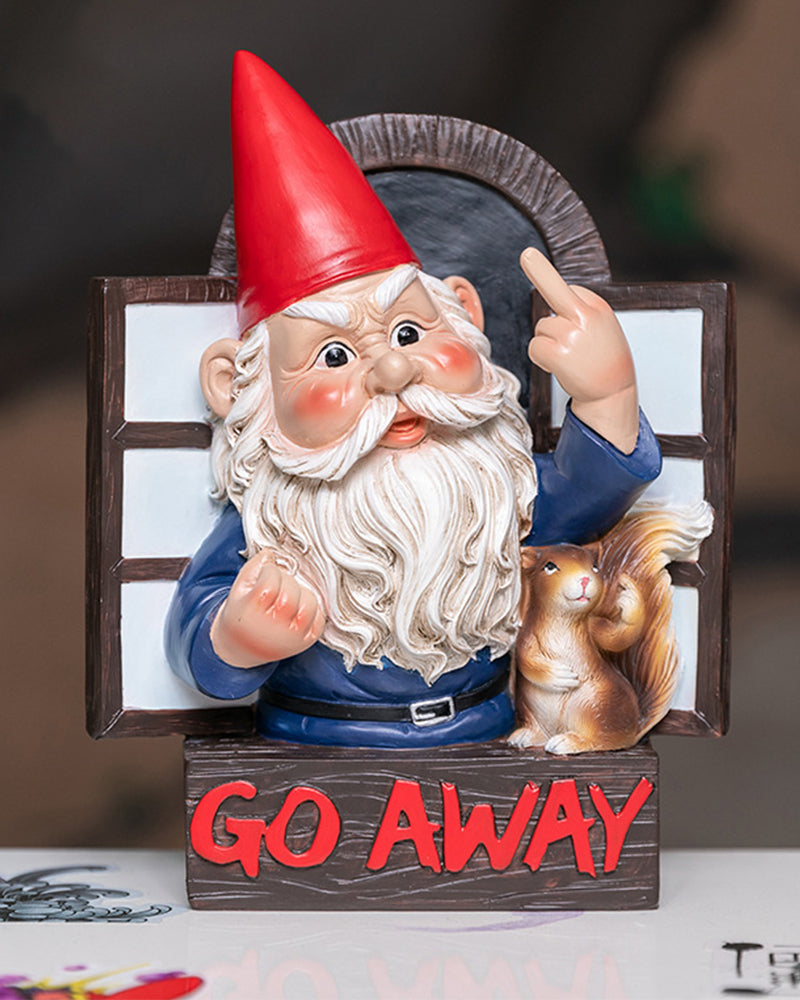 Garden Gnome Wall Hanging middle finger gnome