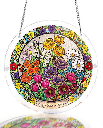 Acrylic Jigsaw Puzzle Suncatcher - Spring Blossoms