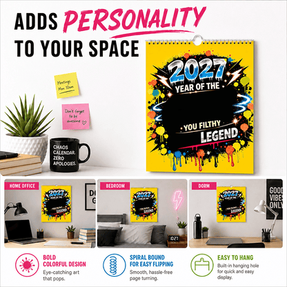 💥Early Bird Sale —🎁2027 Year of the  Wall Calendar – Bold Graffiti Humor Calendar📆🌟