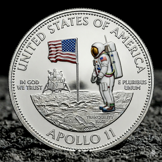 ⚡️Last Day 60% OFF -  Apollo 11 & Artemis II Commemorative Silver Coin