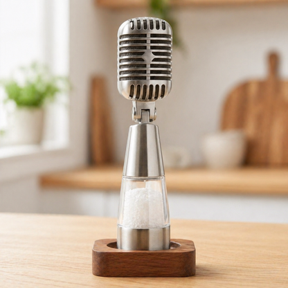 Vintage Microphone Salt & Pepper Grinder Set