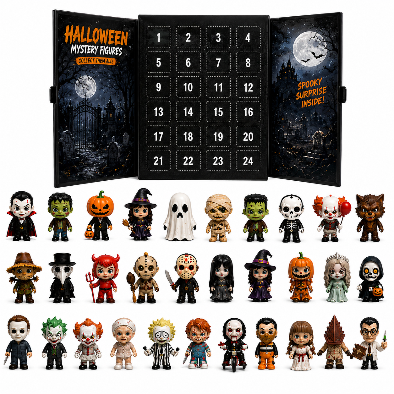 Halloween Advent Calendar 2026 – 24 Horror Mini Collectible Figures