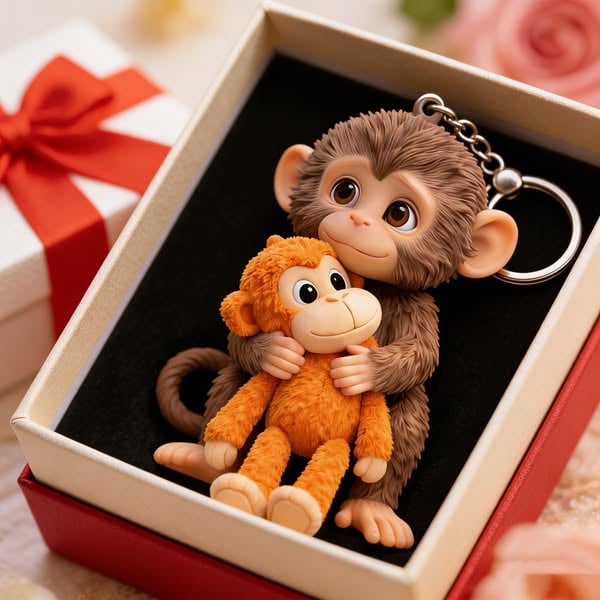 🔥Last Day 50% OFF - 🐵 3D Viral Punch Monkey Keychain 💕