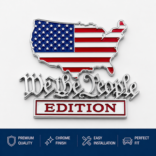 We The People Patriot Flag Edition Car Emblem Metal Badge