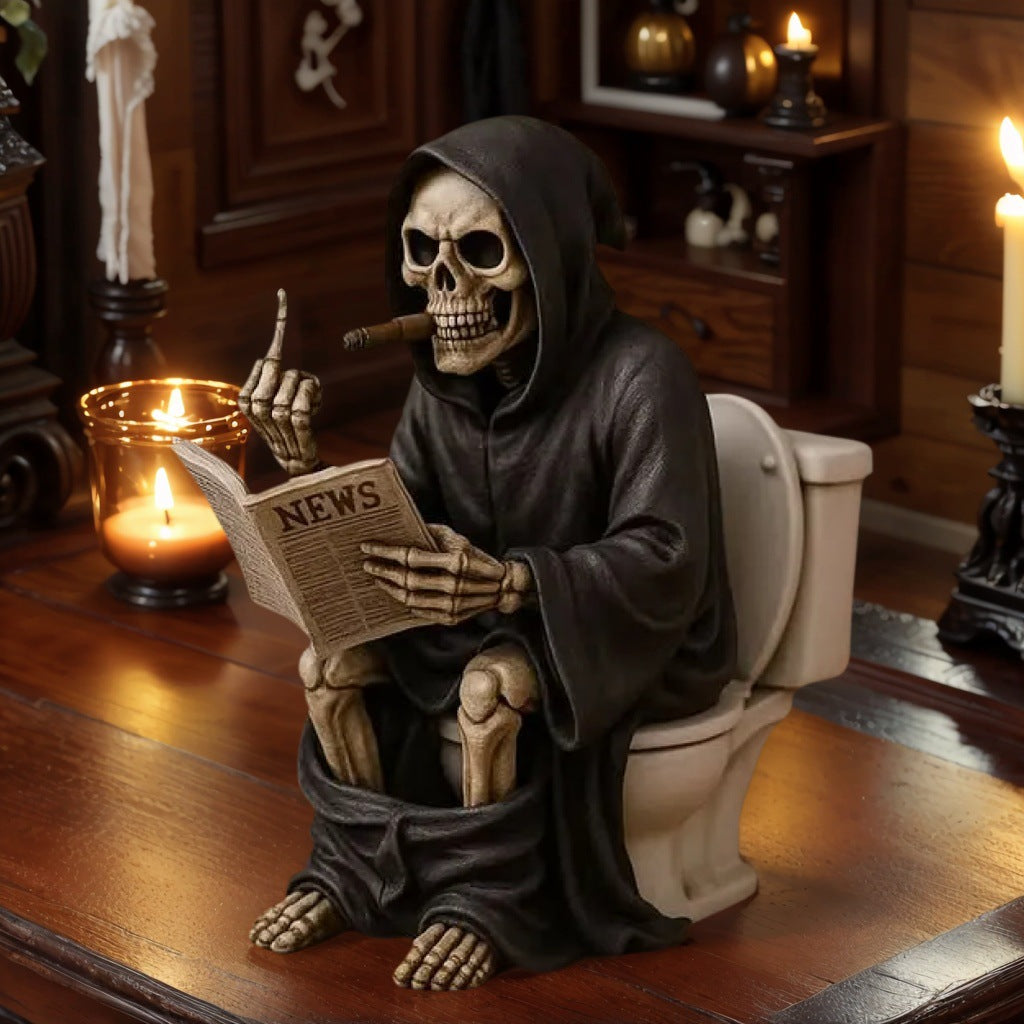 Toilet Grim Reaper Statue