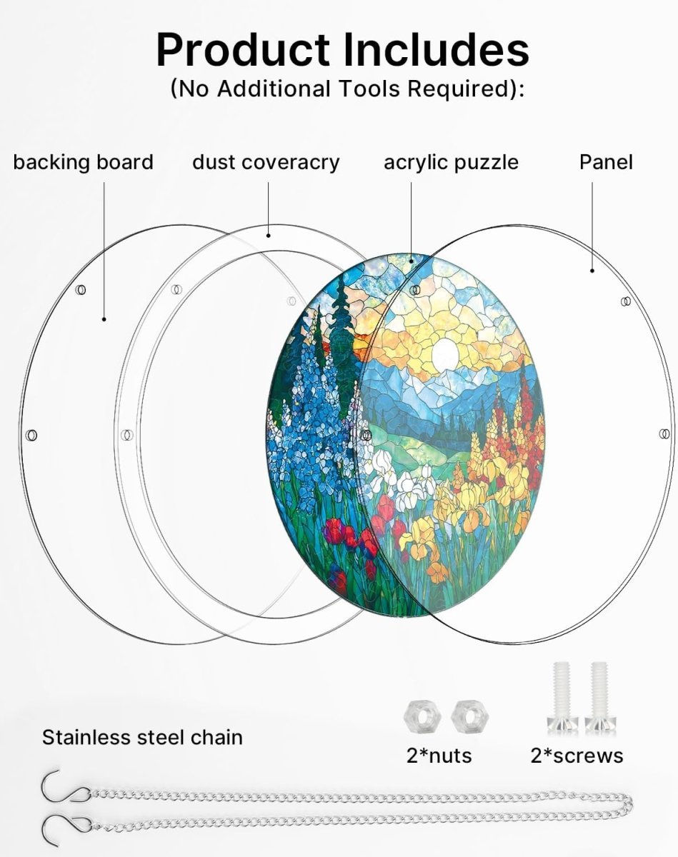 Acrylic Jigsaw Puzzle Suncatcher - Moonlit Riverscape
