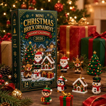 ⏳ Last Day 49% OFF – 🎄24-Day Mini Christmas Brick Ornament Advent Calendar | 24 Unique Buildable Holiday Ornaments to Create, Hang & Keep 🧱