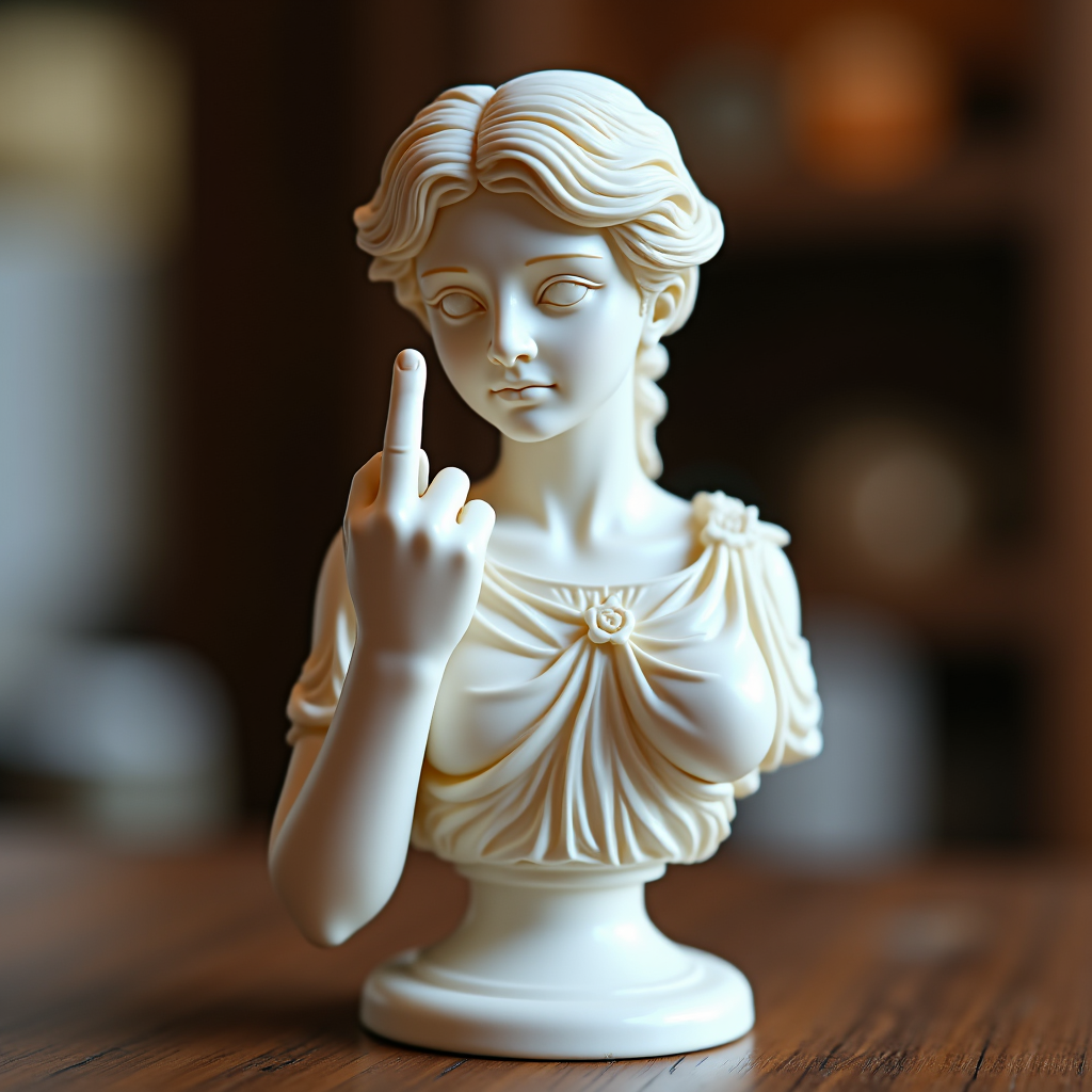 Middle Finger Witch Statue