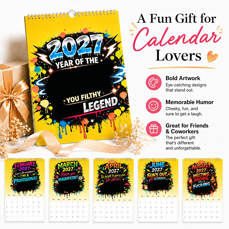 💥Early Bird Sale —🎁2027 Year of the  Wall Calendar – Bold Graffiti Humor Calendar📆🌟