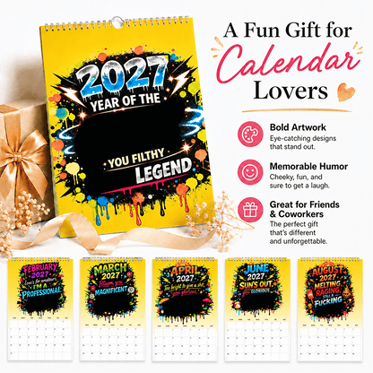 💥Early Bird Sale —🎁2027 Year of the  Wall Calendar – Bold Graffiti Humor Calendar📆🌟
